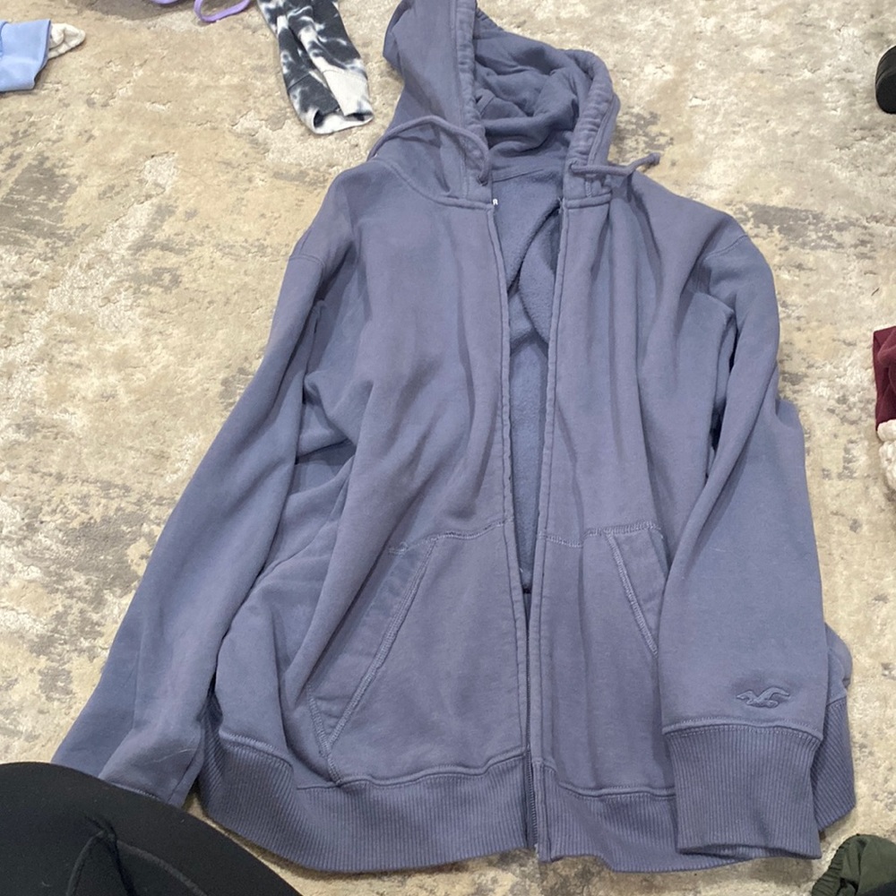 blue hollister jacket